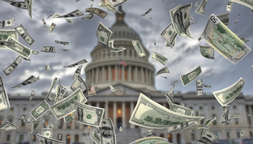 Capitol with money around it