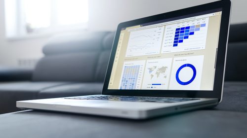 Laptop with statistics