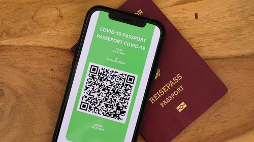 Phone with a QR code on it