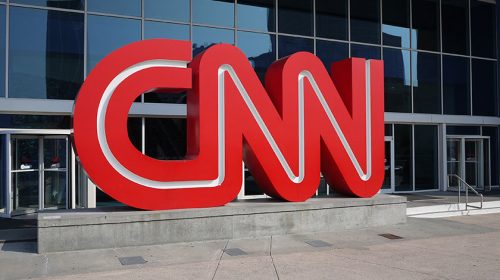 CNN logo outside of Atlanta, Ga., headquarters