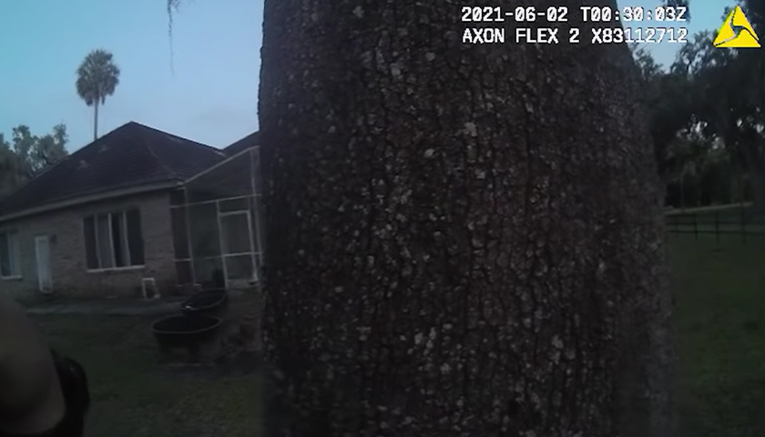 Screen cap of YouTube video with body cam footage