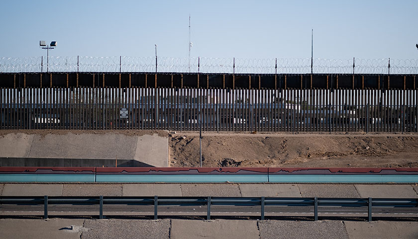 Border wall between the United States and Mexico in El Paso, Texas.