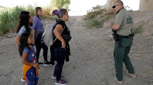 U.S. Border Patrol agents perform a water rescue and assist a migrant family in distress near Eagle Pass, Texas, August 20, 2019, CBP photo by Jaime Rodriguez Sr.