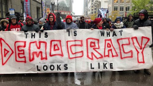 Chicago Teachers’ Union protesting