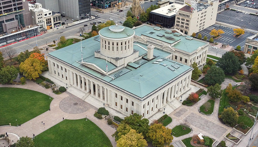 aerial view of the Ohio Statehouse