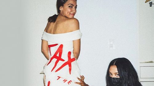 Alexandria Ocasio-Cortez in her "Tax the Rich" Met Gala dress