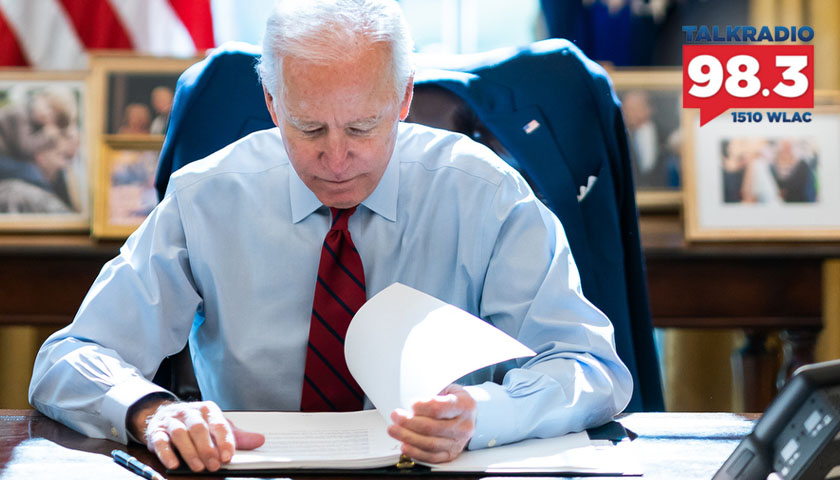 President Joe Biden reviews his notes Thursday, Jan. 28, 2021, in the Oval Office of the White House. (Official White House Photo by Adam Schultz)