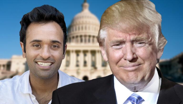 Trump Praises GOP Presidential Competitor Vivek Ramaswamy For His Rise   Donald Trump Vivek Ramaswamy 840x480 768x439 