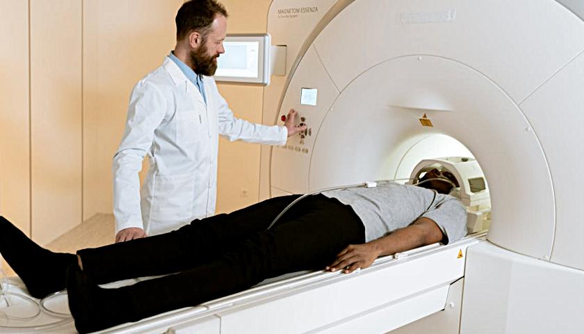 Man getting an MRI procedure