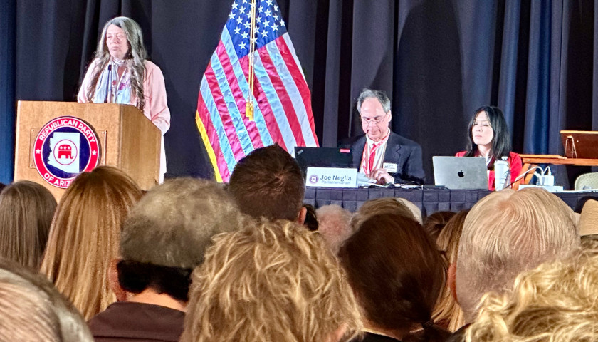 Gina Swoboda presiding over the Arizona Republican Party State Delegate Convention