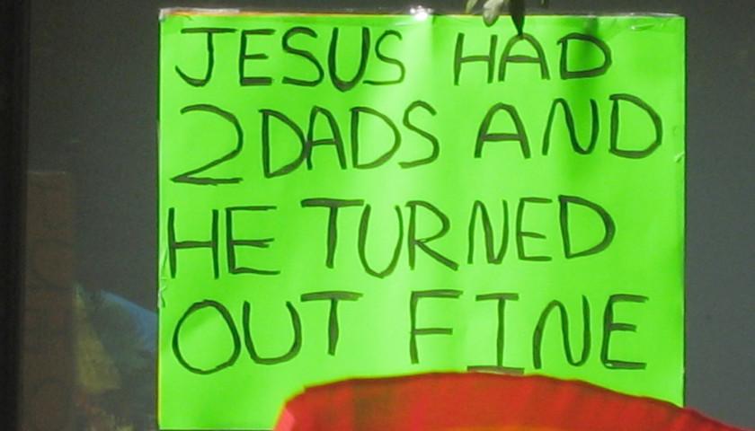 Jesus Two Dads Poster