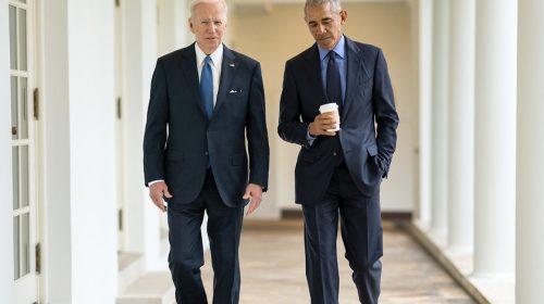 President Joe Biden with former president Barack Obama