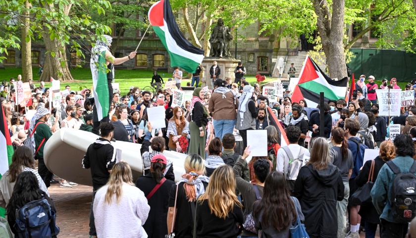 UPenn Students participating in a pro-Palestinian protest