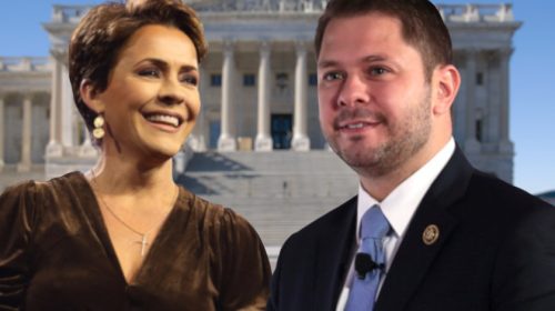 Kari Lake and Ruben Gallego