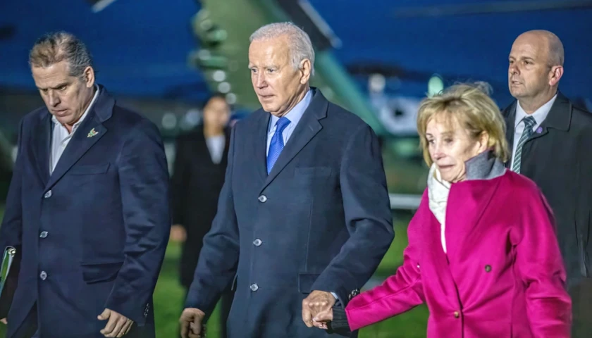 Joe Biden walking with family members