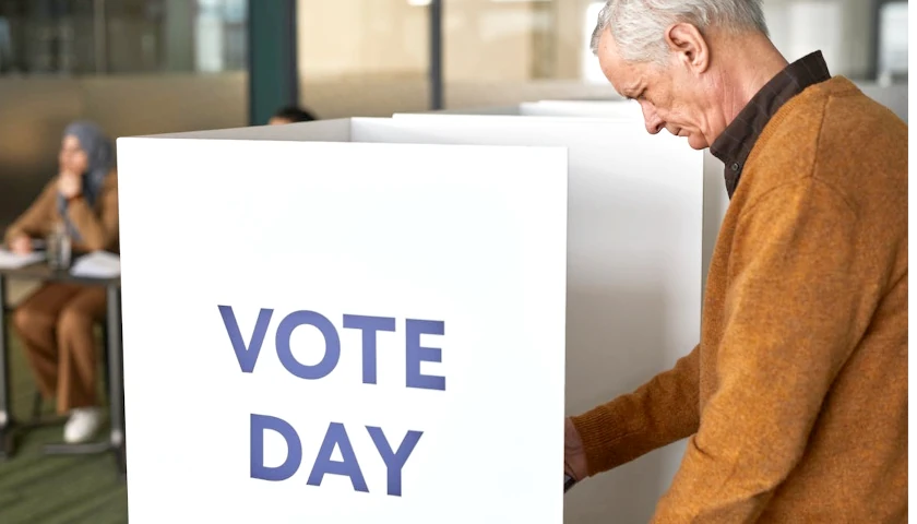 Man casting his vote
