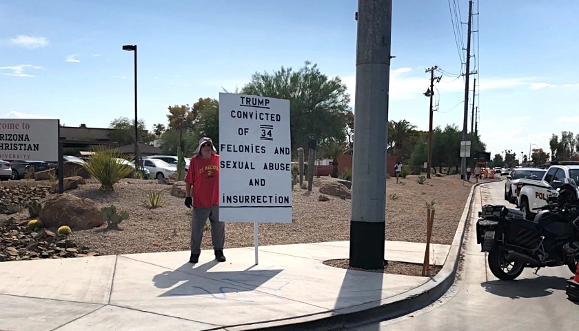 Lone protester in Glendale, Arizona