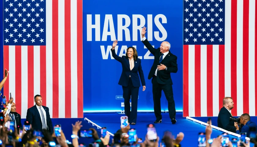 Kamala Harris and Tim Walz