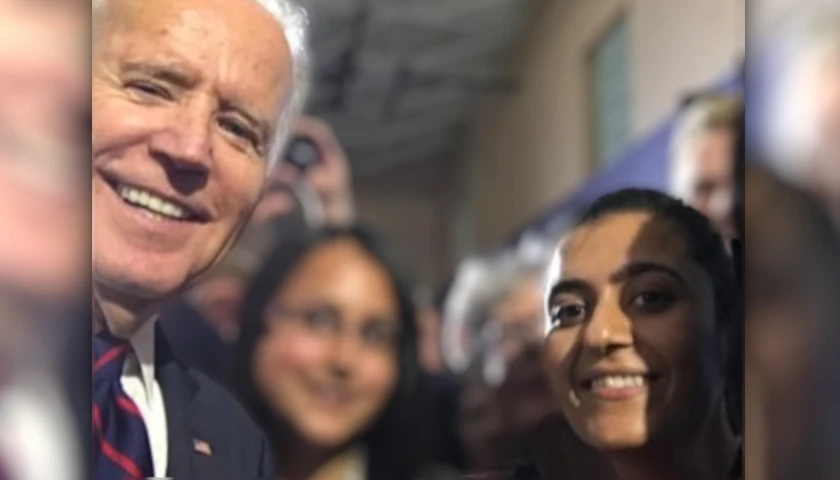 Sofia Patel with Joe Biden