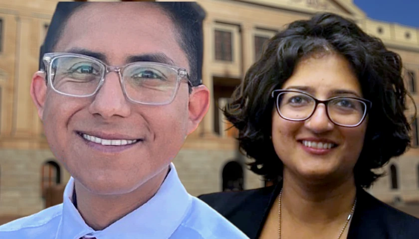 Arizona State Senate Democrat Leader, Priya Sundareshan, and House Democrat Leader, Oscar De Los Santos