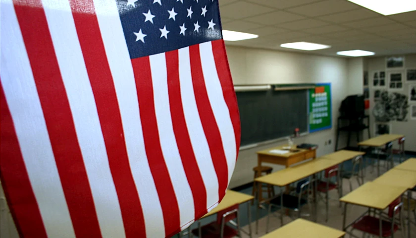 Classroom with US Flag
