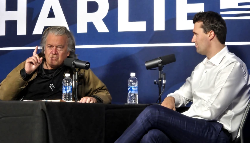 Steve Bannon and Charlie Kirk