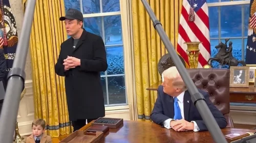 Elon Musk gives and update about DOGE in the Oval Office with President Trump