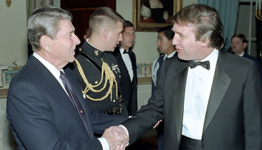 President Ronald Reagan with Donald Trump in 1987