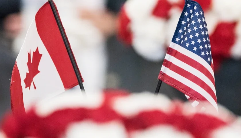 America and Canada Flags