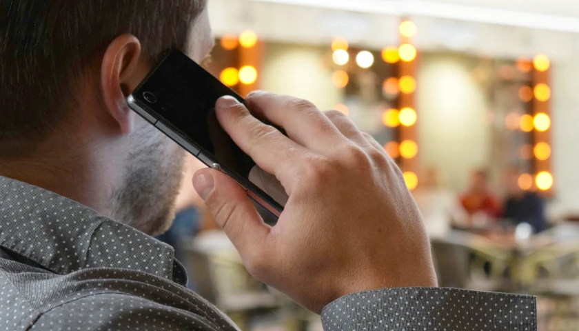 person on phone