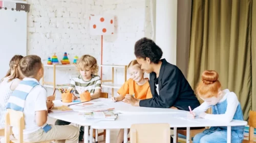 students and teacher