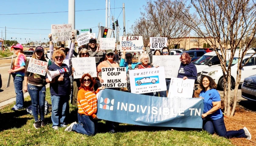 Tesla protest