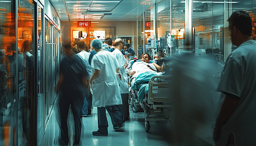Busy Hospital Corridor