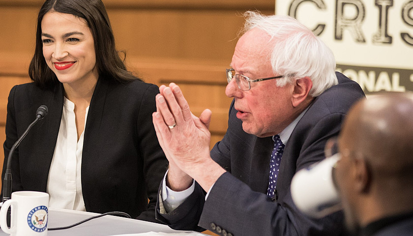 Rep. Alexandria Ocasio Cortez and Sen. Bernie Sanders