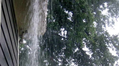 Overflowing storm gutters