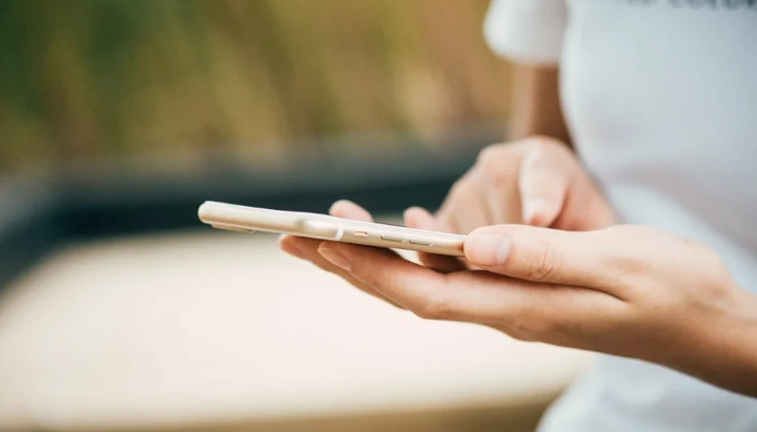 person using phone