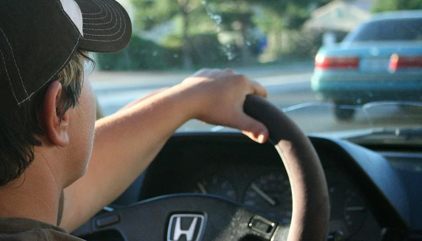 Young man driving