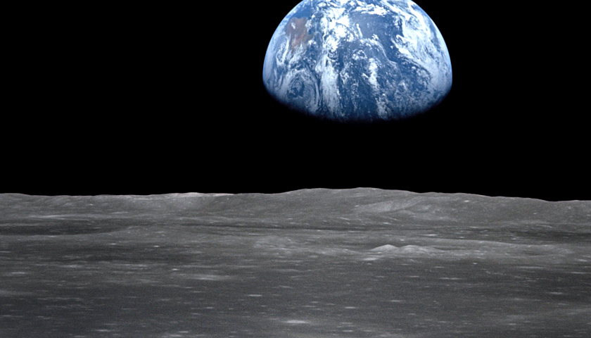 Earthrise on the Moon