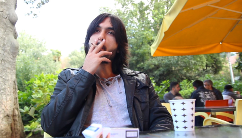 Man smoking a cigarette