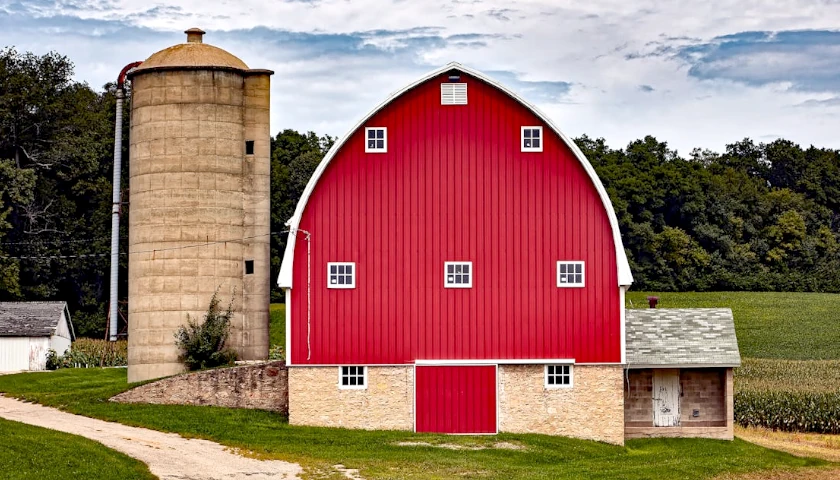 red barn and farm