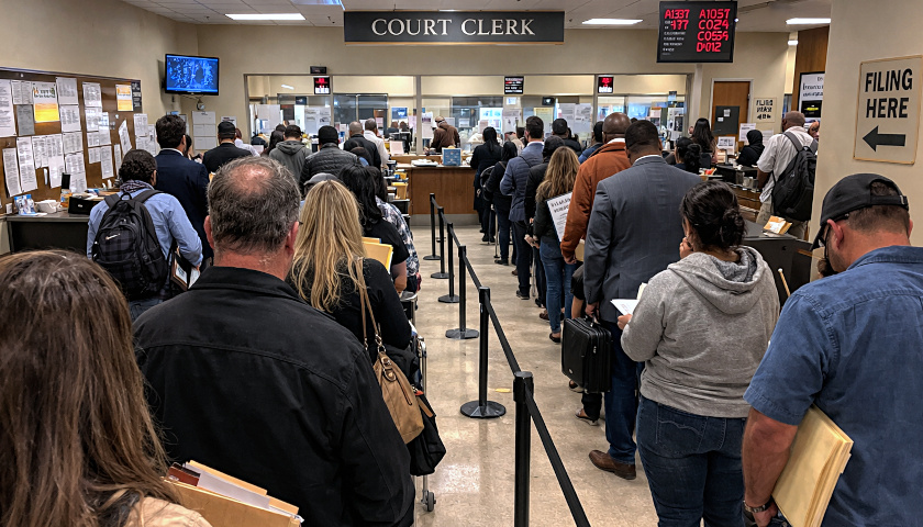 Busy day at the Court Clerk's office