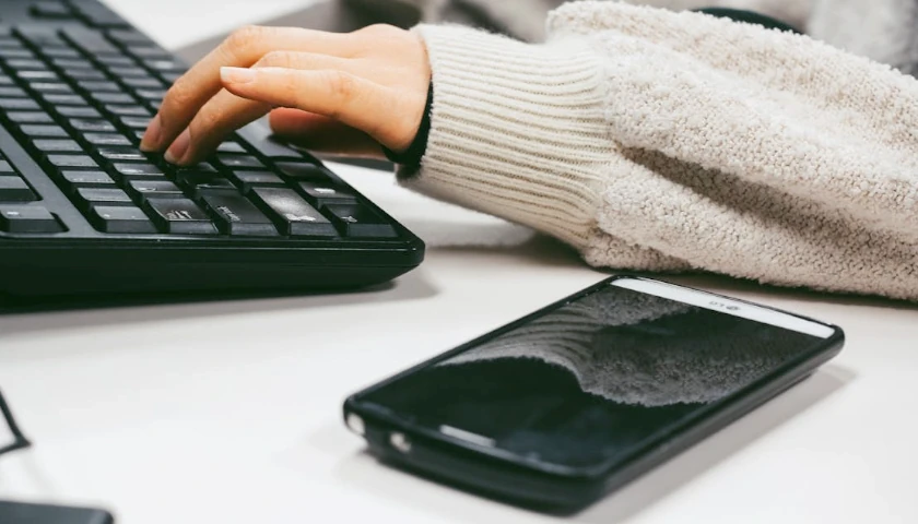 person using computer