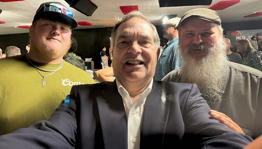 Greg Skidmore and his son Christian with Michael Patrick Leahy