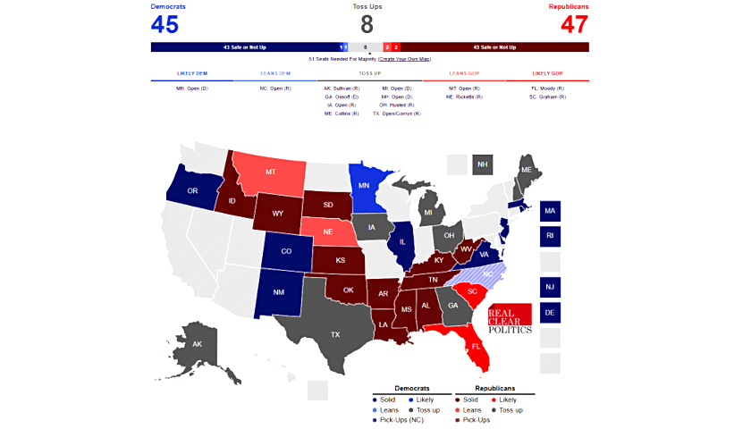 US Senate Map analysis by Bill King