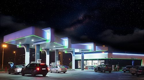 Gas Station at night