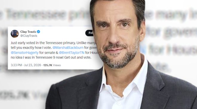 Outkick Founder Clay Travis Backs Blackburn, Hagerty, Taylor After Voting Early in Tennessee Primary