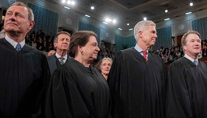 Supreme Court Justices John Roberts, Elena Kagan, Neil Gorsuch, and Brett Kavanaugh