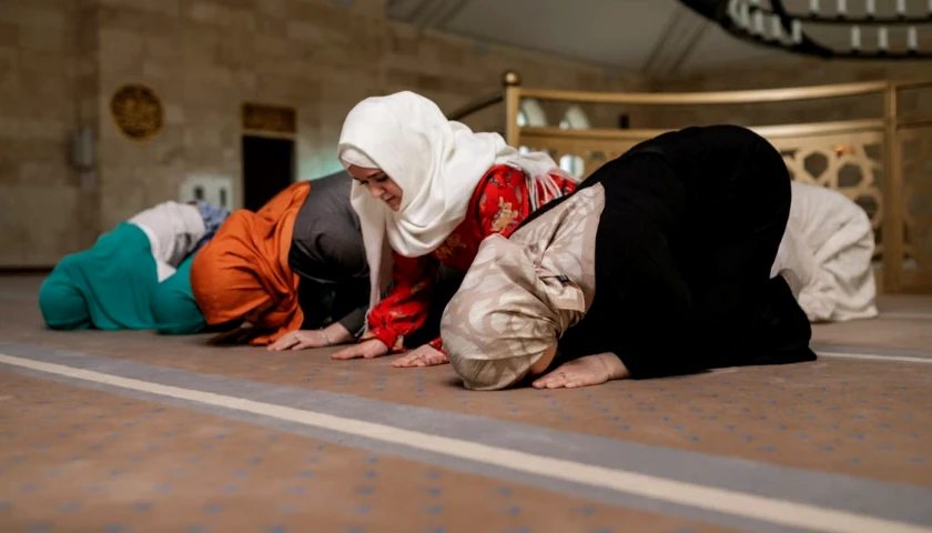 Muslims praying