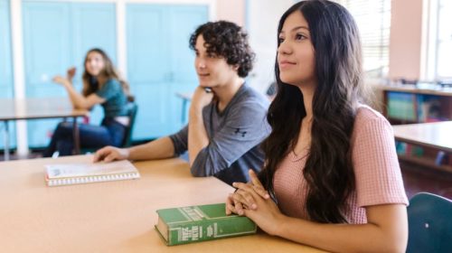 students learning