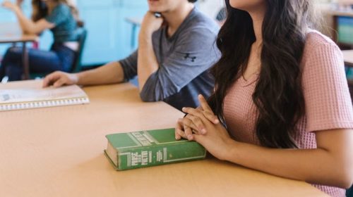 students learning